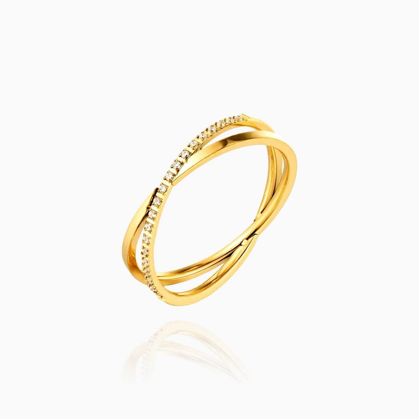X Shape Pavé Ring