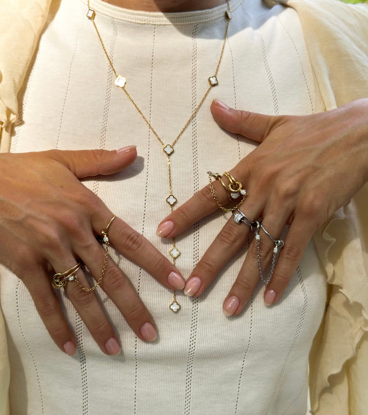 Y Shape Clover Necklace