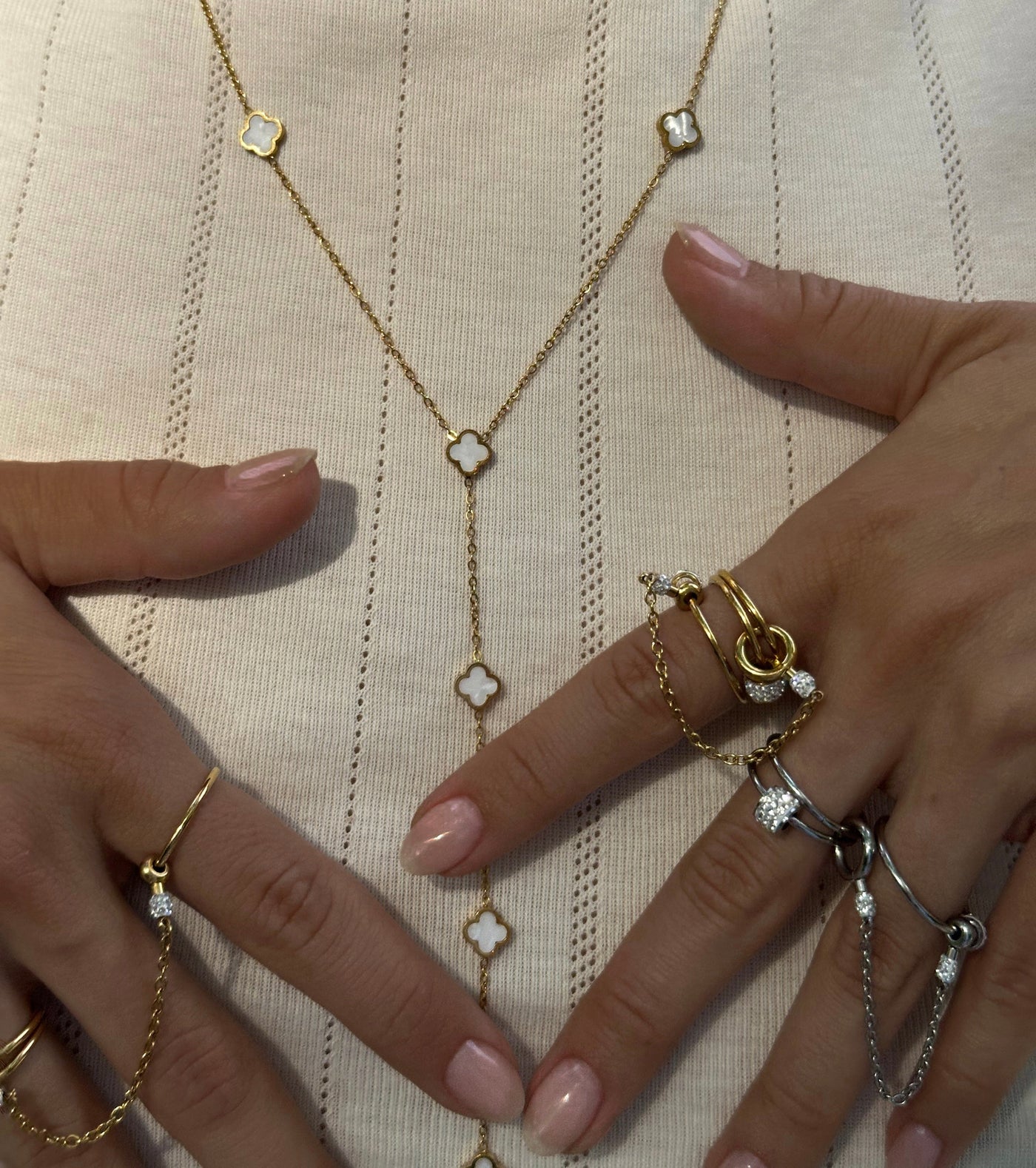 Y Shape Clover Necklace