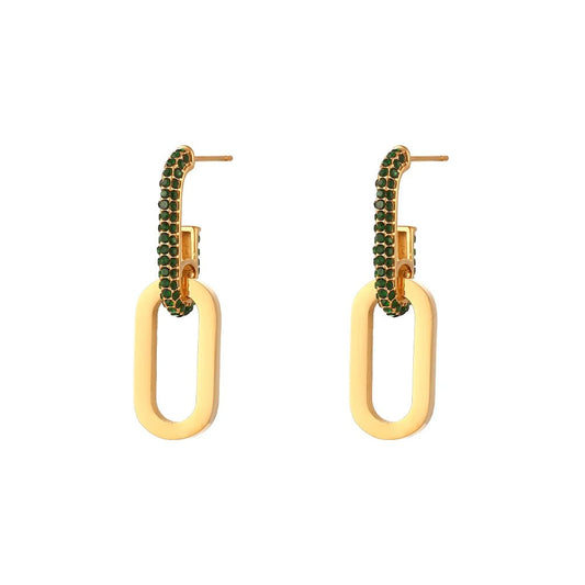 Pavé Link Drop Earrings