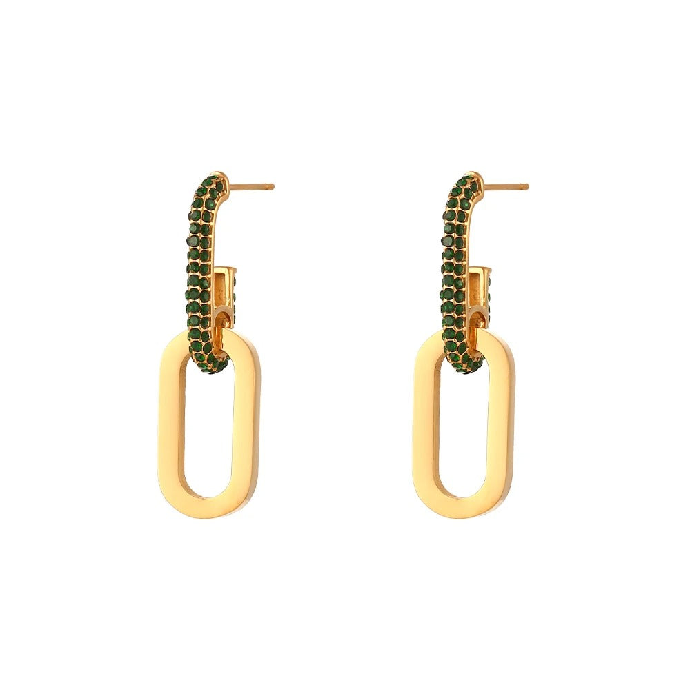 Pavé Link Drop Earrings