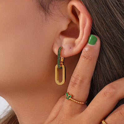 Pavé Link Drop Earrings