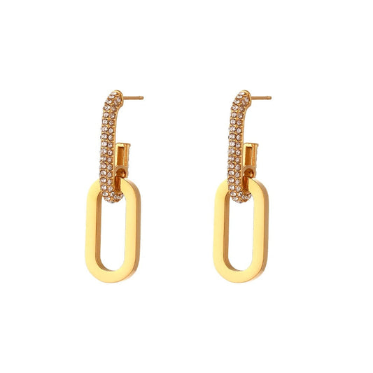 Pavé Link Drop Earrings
